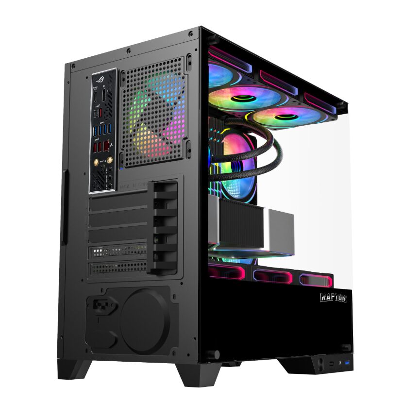 Gabinete Raptor Thunder Strike TG x2 Mid-Tower RGB Fan x1 Black 2