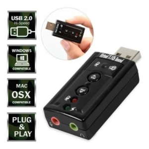 Tarjeta de Sonido USB 7.1 Canales – Adaptador Audio 3D Externo