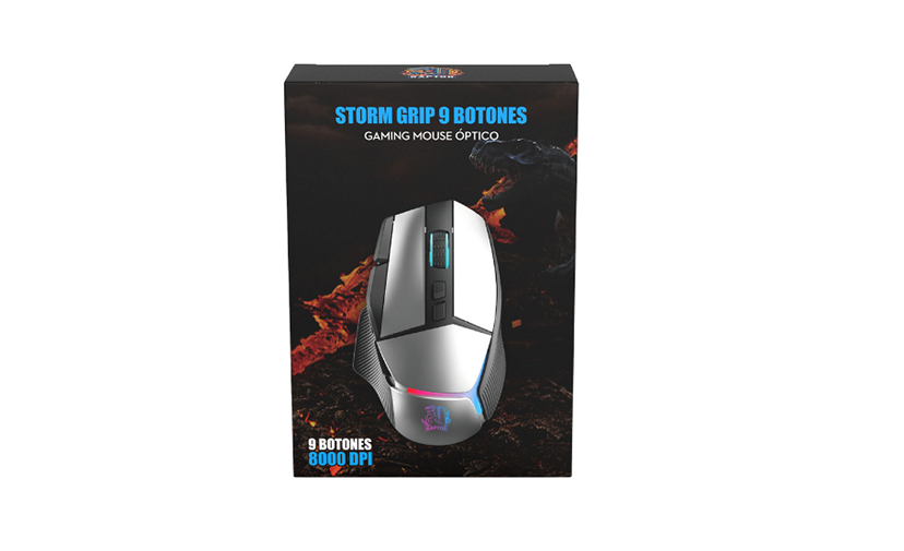Software Mouse Raptor Mouse Raptor Storm Grip 9 botones 8000dpi retroiluminado - TIENDA GAMER