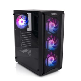 🖥️ Gabinete Gamer MERX OS-100 – Octopus Black + 4 Coolers ARGB (Sin Fuente)