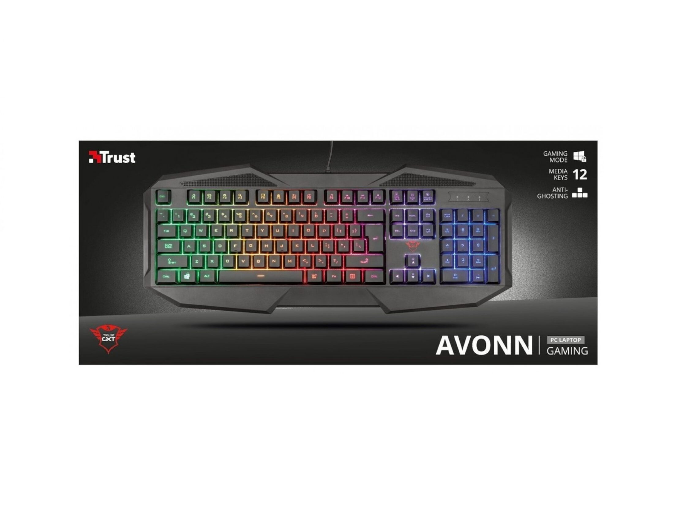 TECLADO GAMER TRUST GAMING GXT 830RW AVONN RGB USB 3