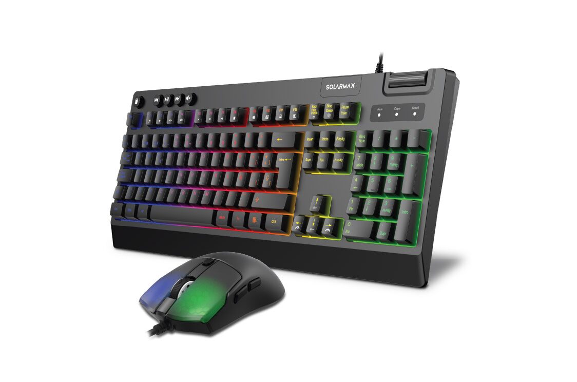 TECLADO Y MOUSE COMBO GAMING SOLARMAX WIRED RGB 2IN1