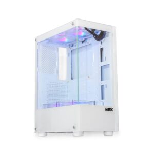 GABINETE MERX WOLF WF-100 WHITE + 4 COOLERS ARGB