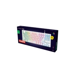 TECLADO TRUST GAMING GXT 833W THADO METAL ILUMINADO USB WHITE