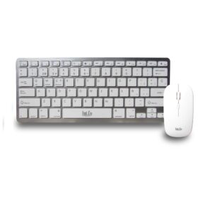 Kit Teclado y Mouse Inalámbrico Bluetooth Blanco Int-co Sensor Óptico