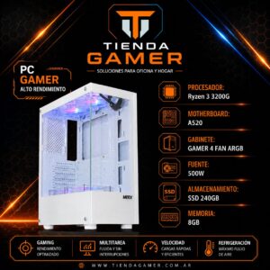 PC GAMER RYZEN 3 3200G WHITE