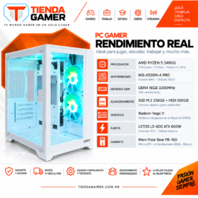 PC GAMER RYZEN 5 3400G 16GB DDR4