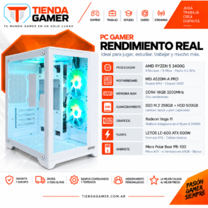 PC GAMER RYZEN 5 3400G 16GB DDR4