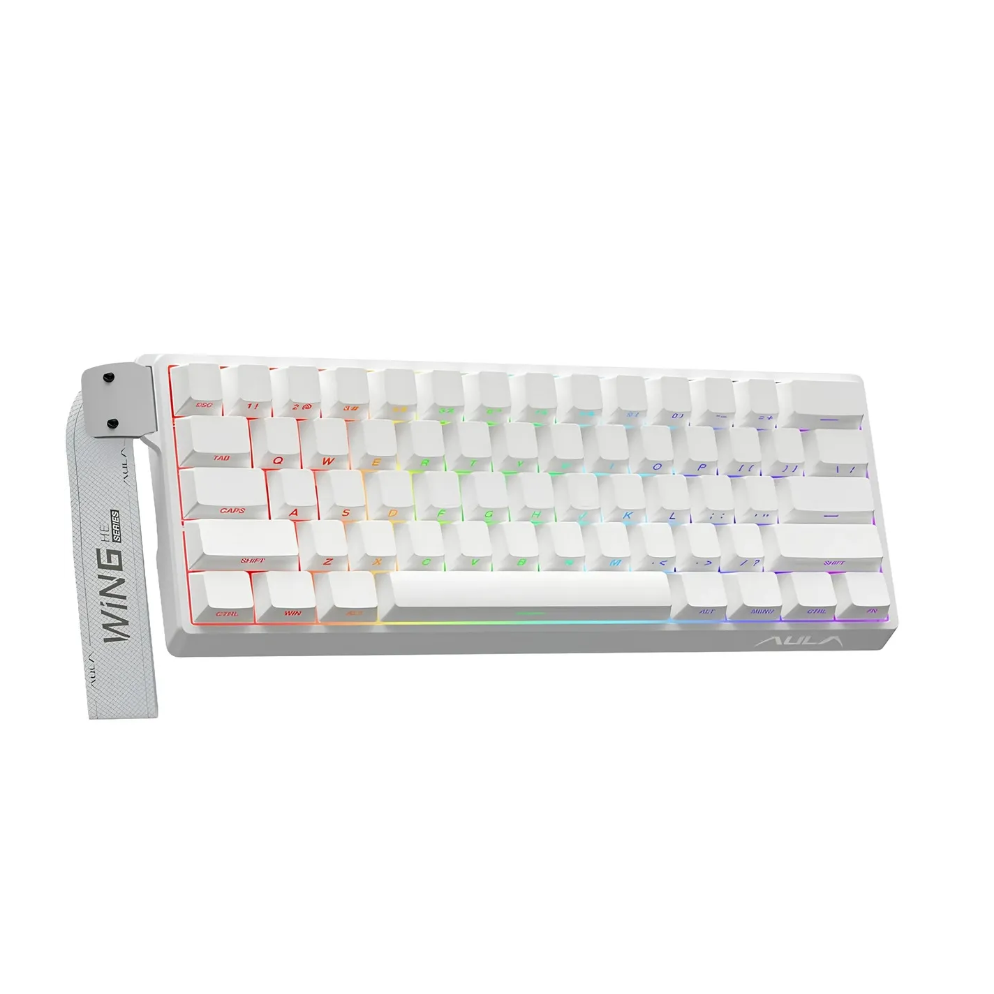 TECLADO GAMER AULA WIN60HE WHITE – SWITCH GREYWOOD – MAGNÉTICO – INGLÉS